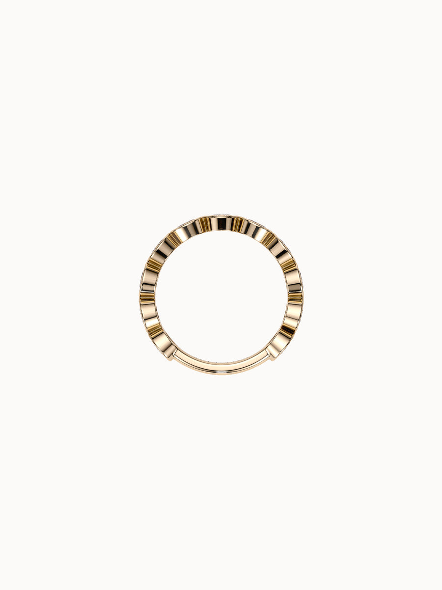 East-West Bezel Oval Band in 18K yellow gold, shown in profile