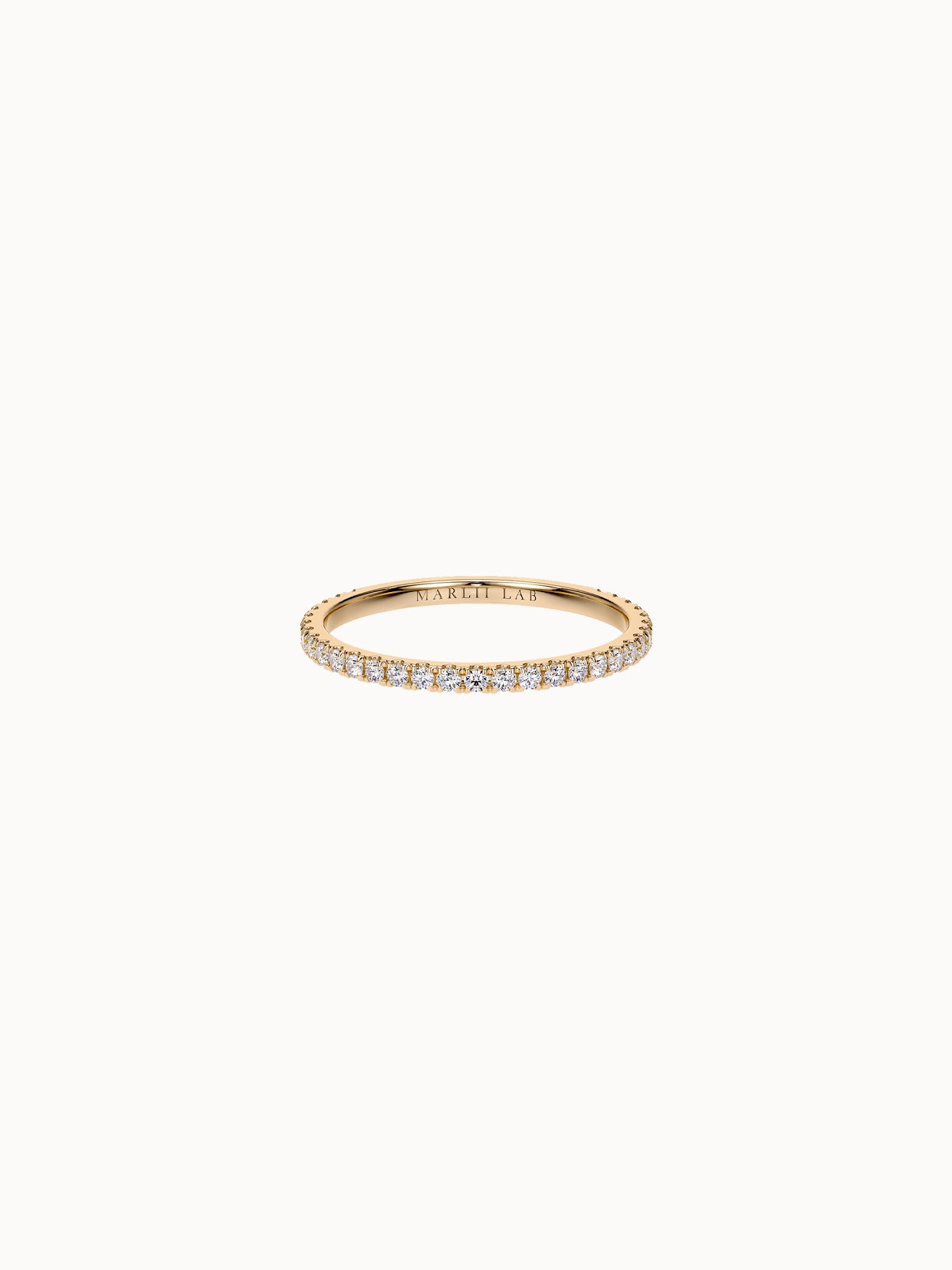 Fine Pavé Band in 18K yellow gold, pavé diamonds set along the band
