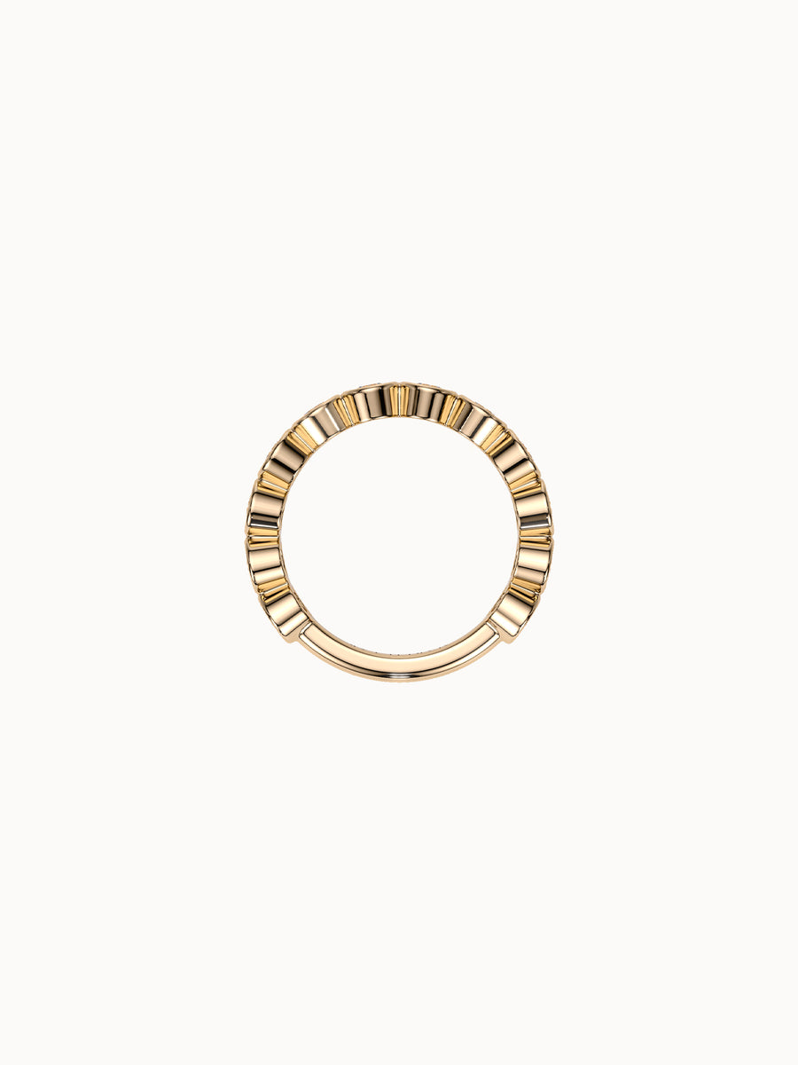 East-West Bezel Round Band Petite in 18K yellow gold, shown in profile