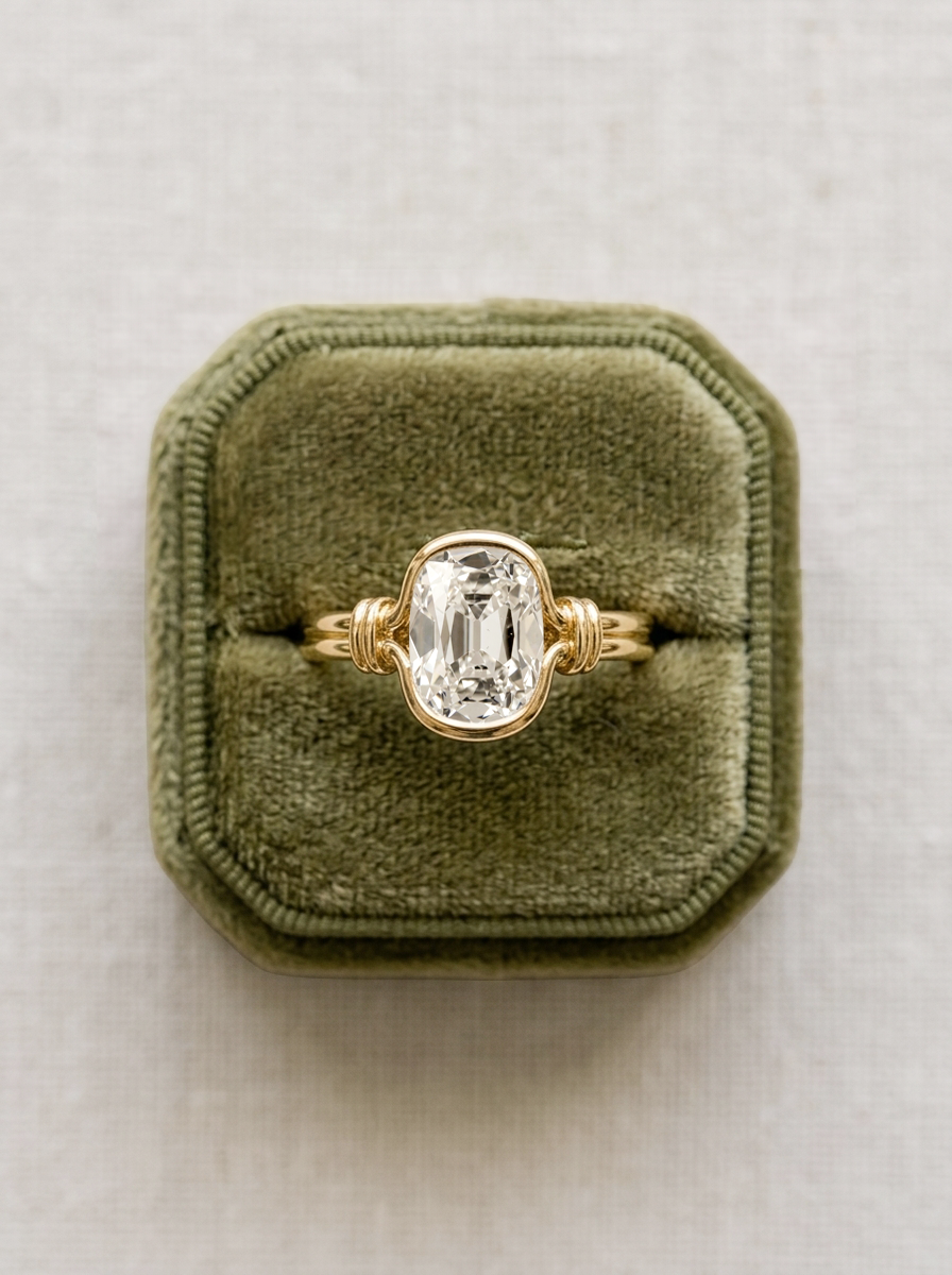 Rope-Set 3.00ct Old Mine Cushion