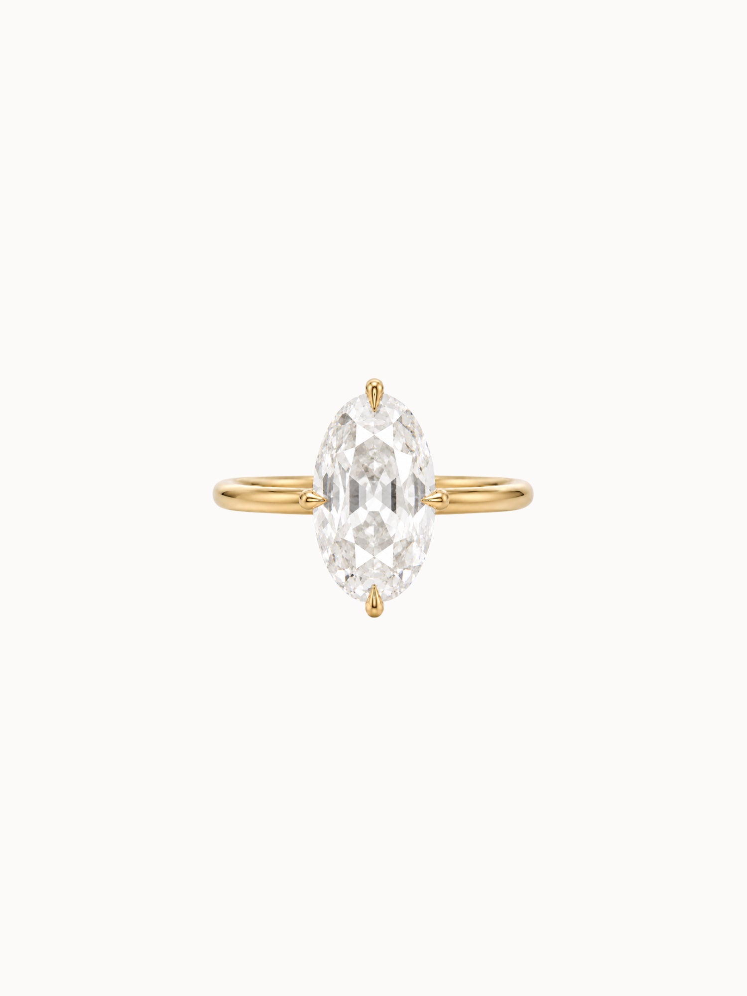 Compass Old Mine Oval engagement ring by MARLII LAB — old mine oval centre diamond, four-claw setting, 18K Yellow Gold