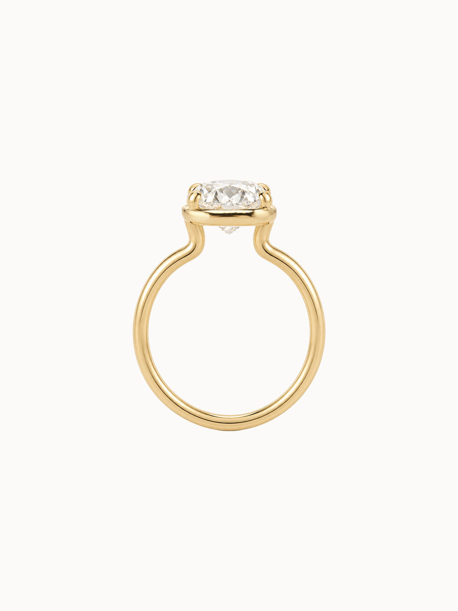 Cutaway Oval engagement ring by MARLII LAB — oval centre diamond, four-claw setting, 18K Yellow Gold, third view