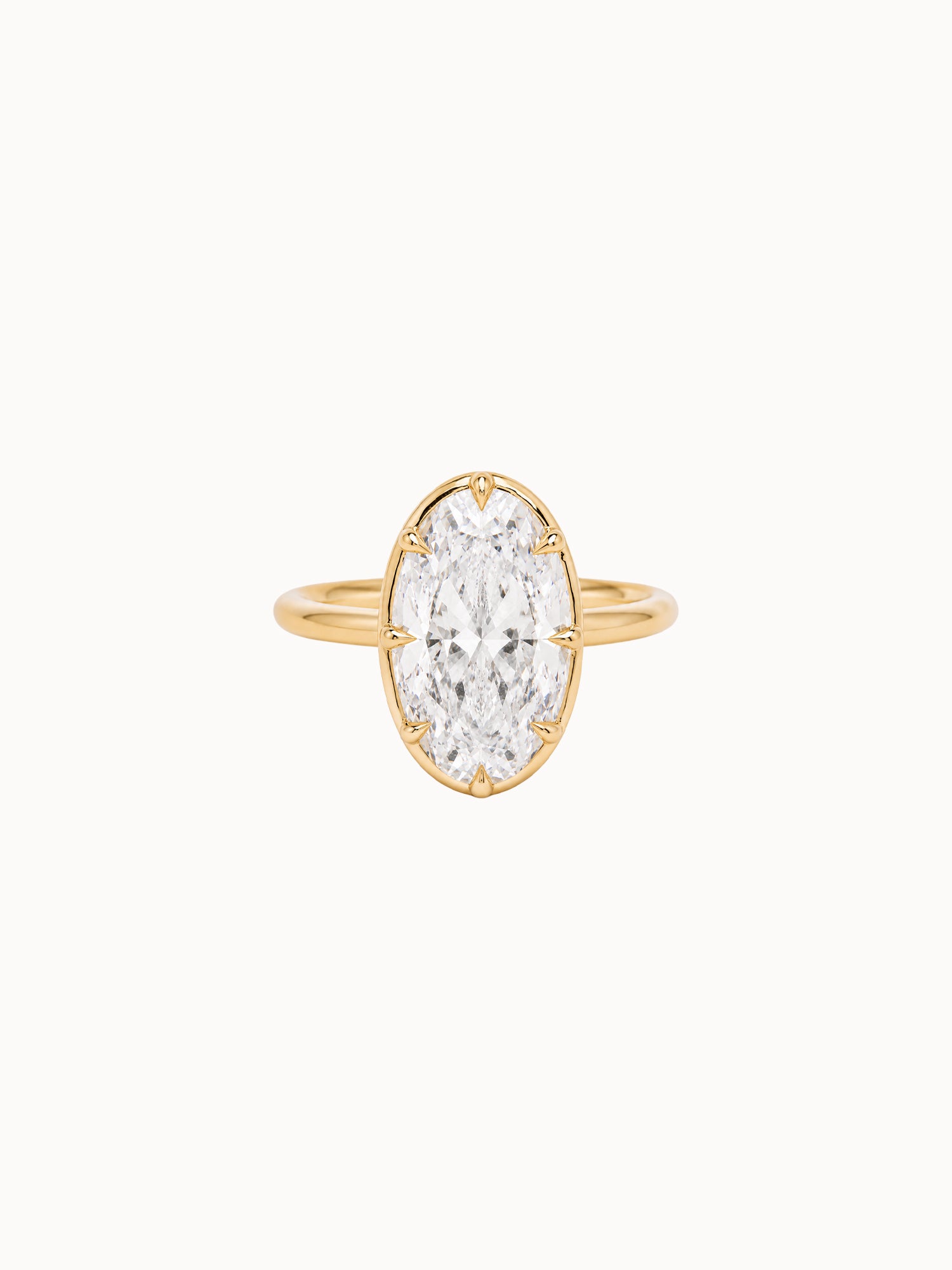 Georgian Oval engagement ring by MARLII LAB — oval centre diamond, Georgian-inspired setting, 18K Yellow Gold