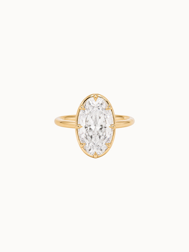 Georgian Oval engagement ring by MARLII LAB — oval centre diamond, Georgian-inspired setting, 18K Yellow Gold