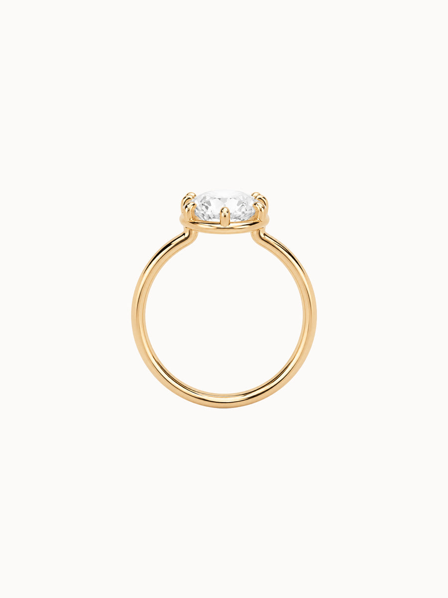 Georgian Oval engagement ring by MARLII LAB — oval centre diamond, Georgian-inspired setting, 18K Yellow Gold, third view