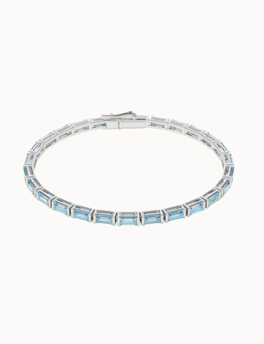 MARLII-LAB-Aquamarine-Baguette-Cut-Tennis-Bracelet-White-Gold