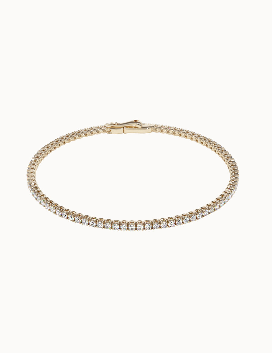 Round-Diamond-Tennis-Bracelet-Yellow-Gold-2mm-MARLII-LAB