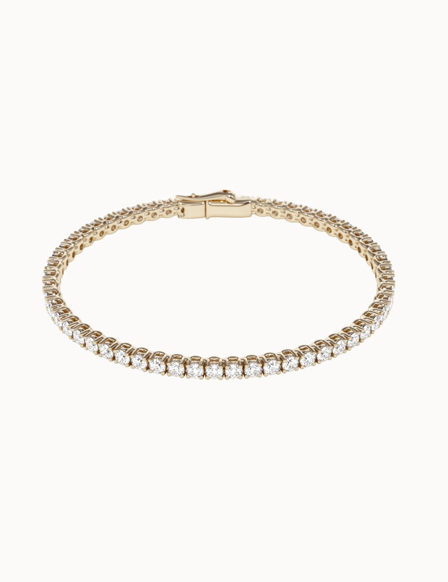 Round-Diamond-Tennis-Bracelet-Yellow-Gold-3mm-MARLII-LAB