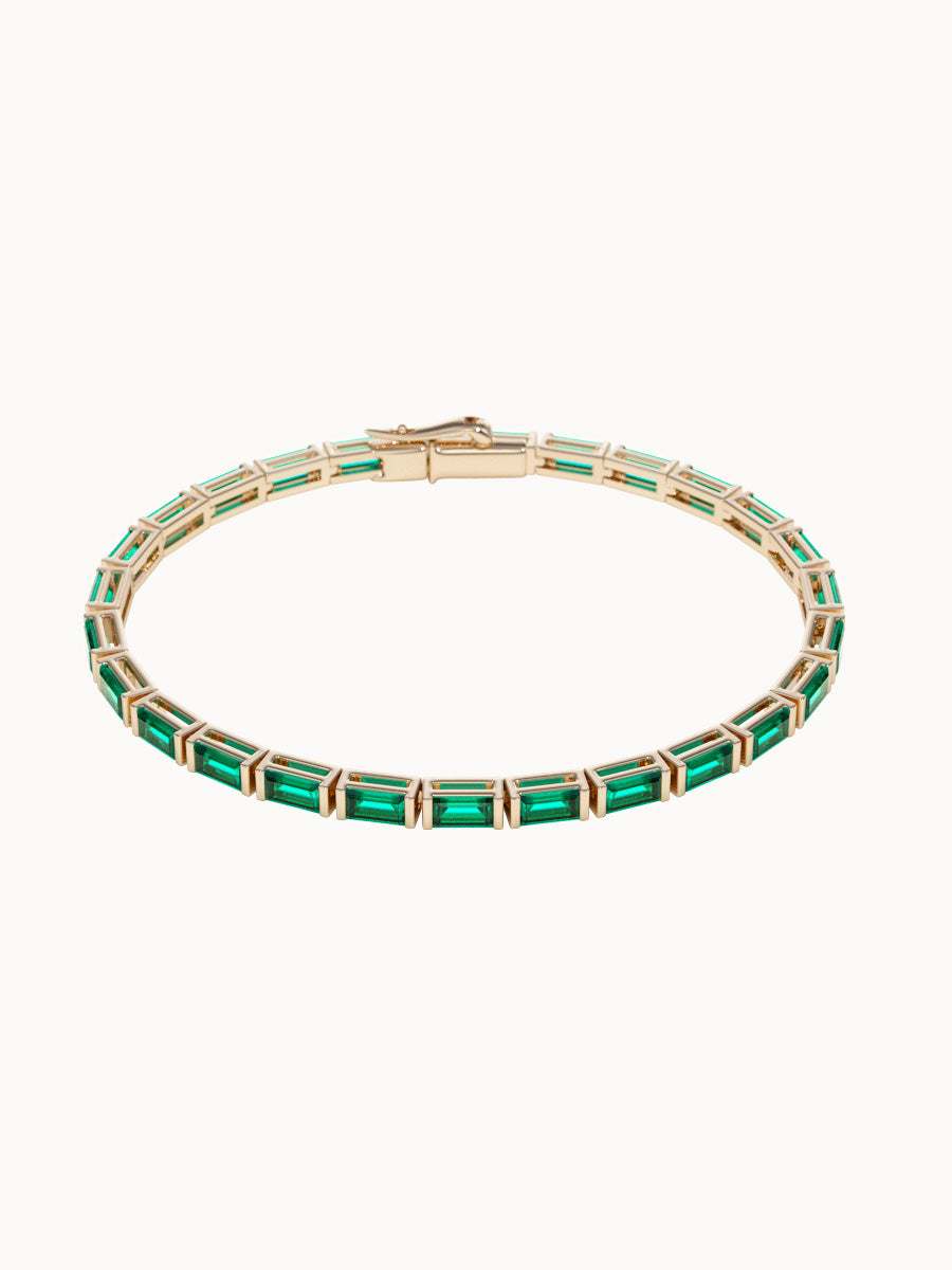 Emerald-Baguette-Cut-Tennis-Bracelet-Yellow-Gold-MARLII-LAB