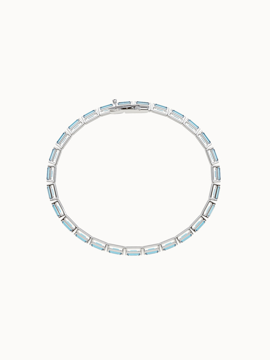 Aquamarine-Baguette-Cut-Tennis-Bracelet-White-Gold-MARLII-LAB