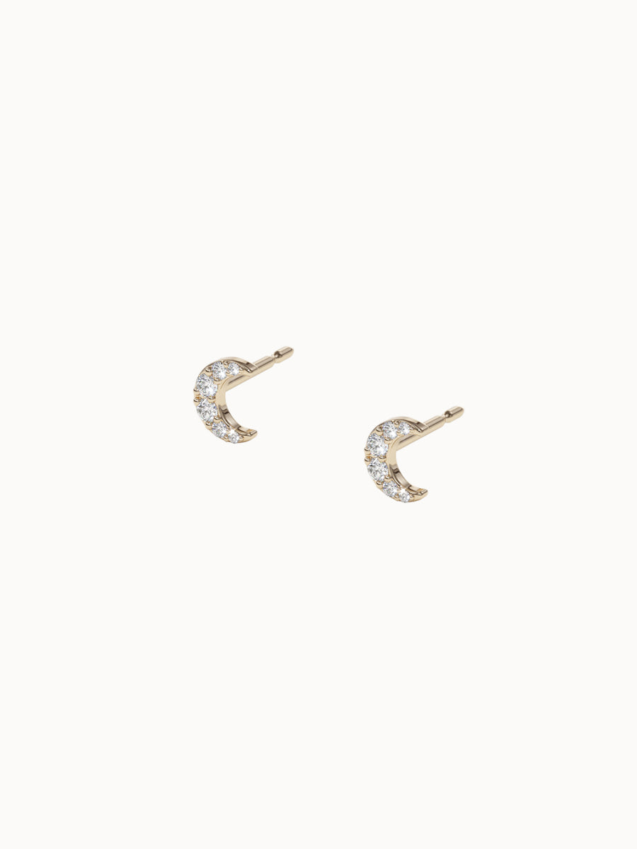 Crescent-Diamond-Studs-Yellow-Gold-MARLII-LAB