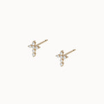 Cross-Diamond-Studs-Yellow-Gold-MARLII-LAB