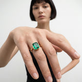 Emerald in Bezel with Marlii Cutaway