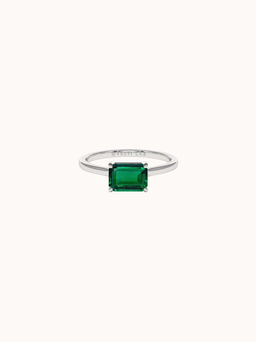 Horizontal-Emerald-Cut-Emerald-Engagement-Ring-White-Gold-MARLII-LAB