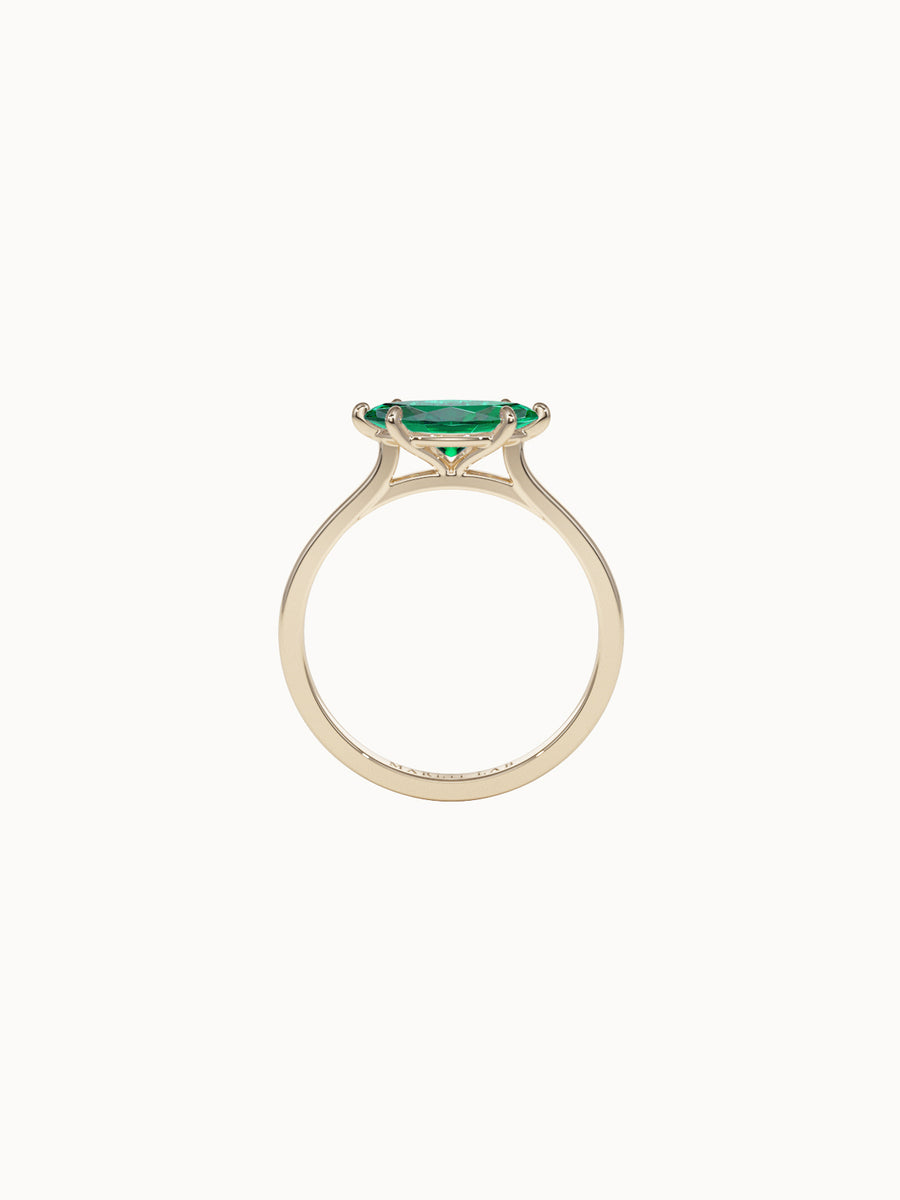 Horizontal-Marquise-Cut-Emerald-Engagement-Ring-Yellow-Gold-MARLII-LAB