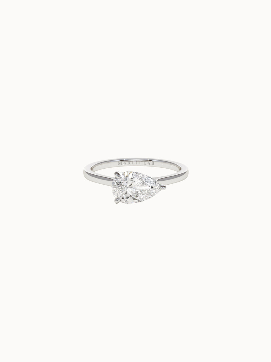 Horizontal-Pear-Cut-Diamond-Engagement-Ring-White-Gold-MARLII-LAB