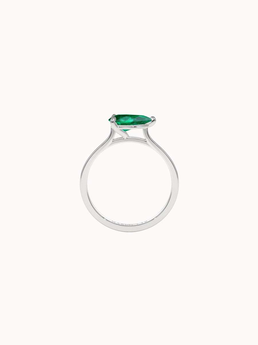 Horizontal-Pear-Cut-Emerald-Engagement-Ring-White-Gold-MARLII-LAB