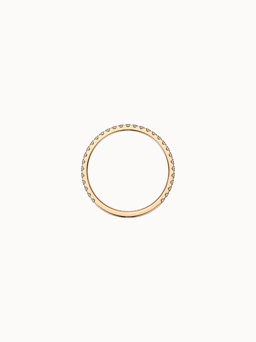 Fine Pavé Band in 18K yellow gold, shown in profile