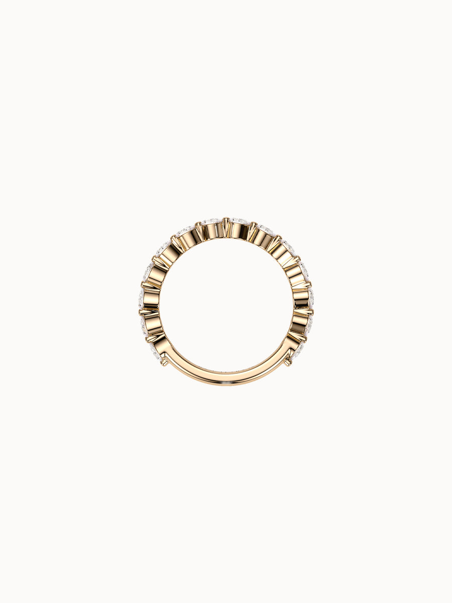 East-West Pear Band in 18K yellow gold, shown in profile