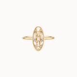 Champagne Moval Diamond in Bezel