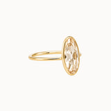 Champagne Moval Diamond in Bezel
