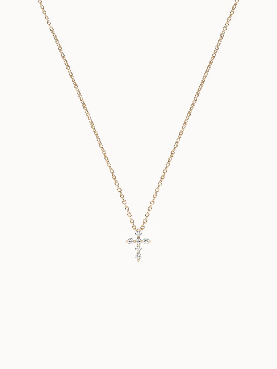Diamond-Cross-Necklace-Yellow-Gold-MARLII-LAB