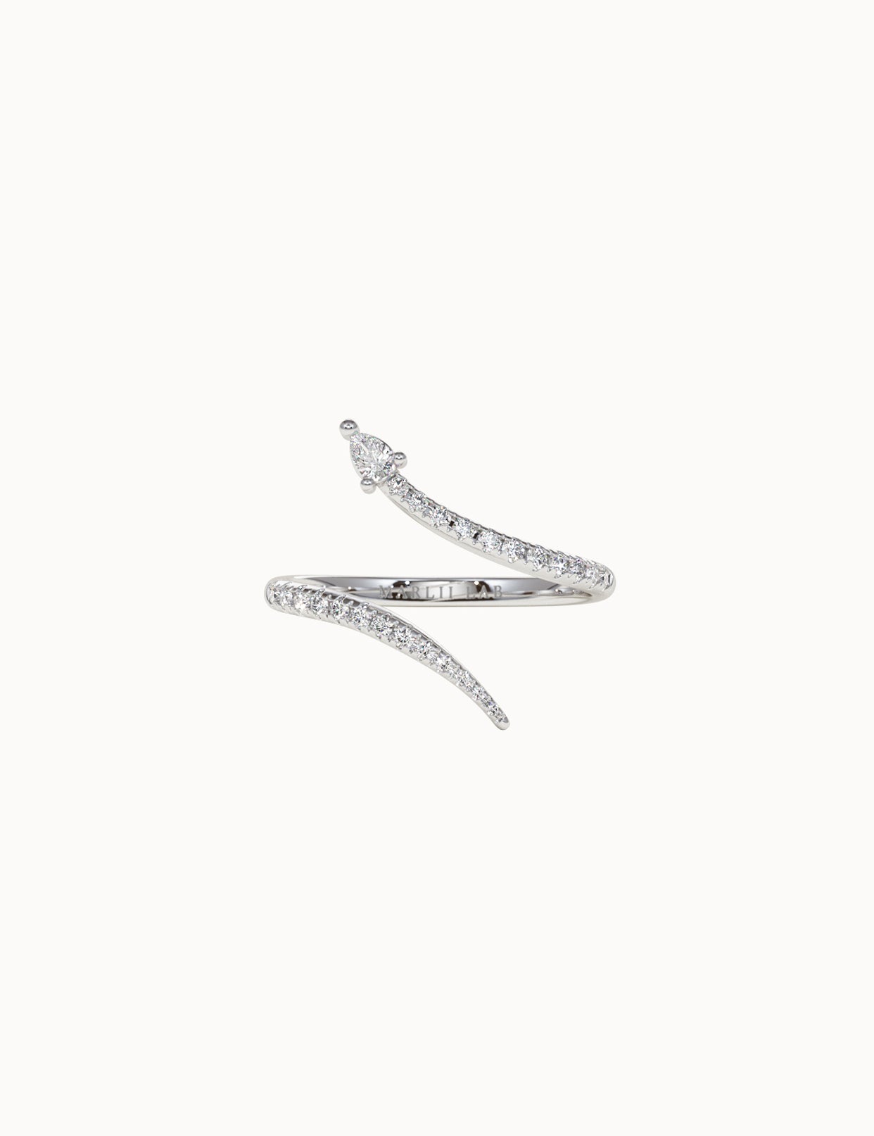 Pavé-Diamond-Snake-Ring-White-Gold-MARLII-LAB