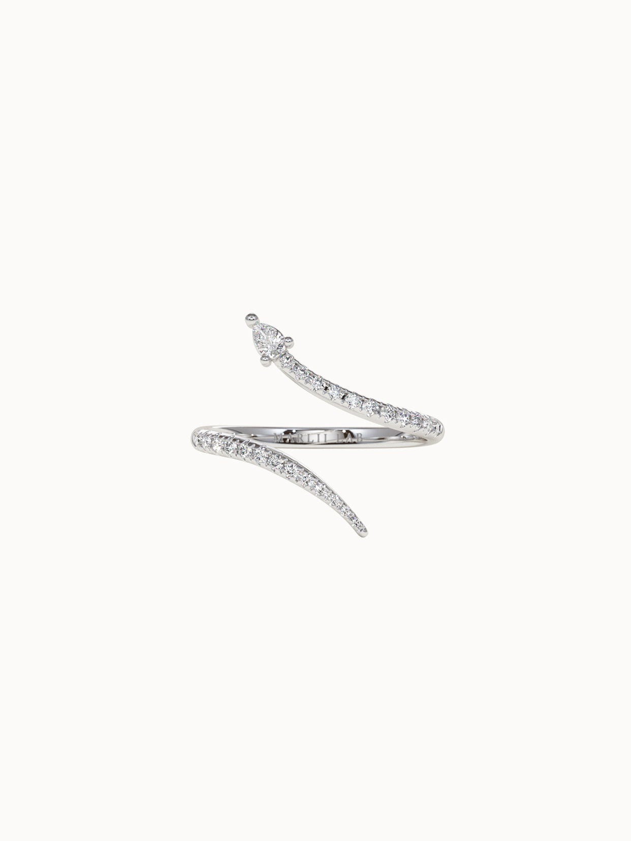Pavé-Diamond-Snake-Ring-White-Gold-MARLII-LAB