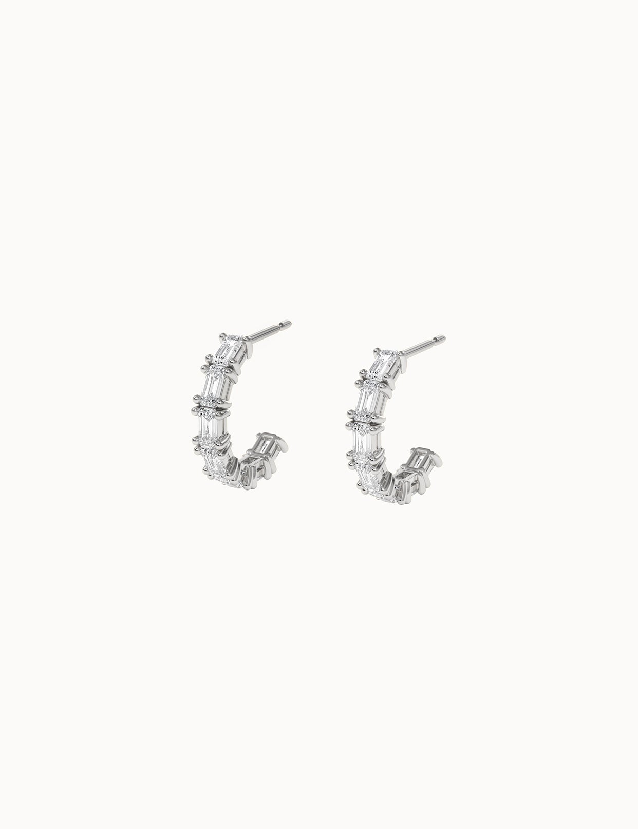 Emerald-Cut-Diamond-Hoops-White-Gold-MARLII-LAB