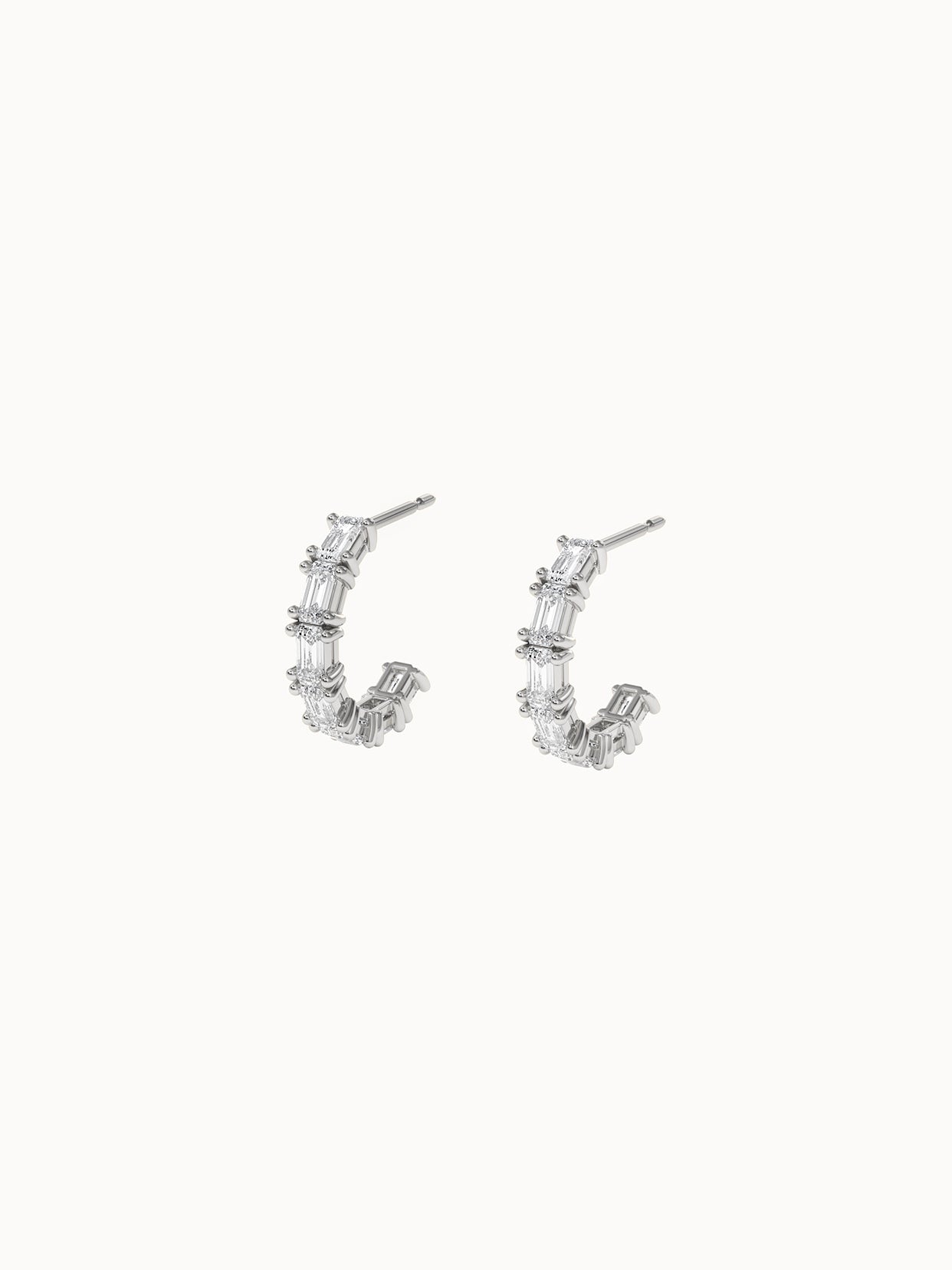 Emerald-Cut-Diamond-Hoops-White-Gold-MARLII-LAB