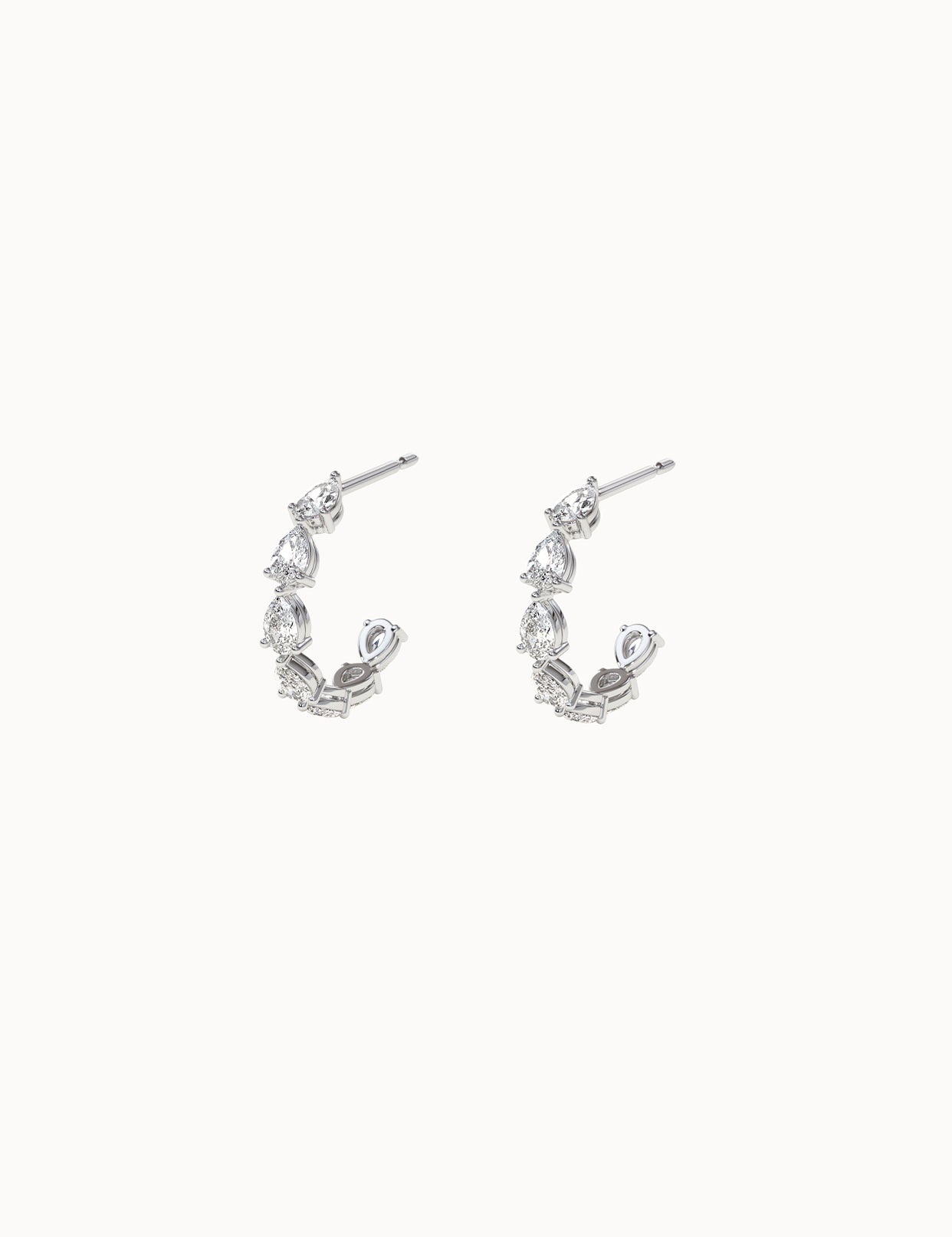 Pear-Cut-Diamond-Hoops-White-Gold-MARLII-LAB