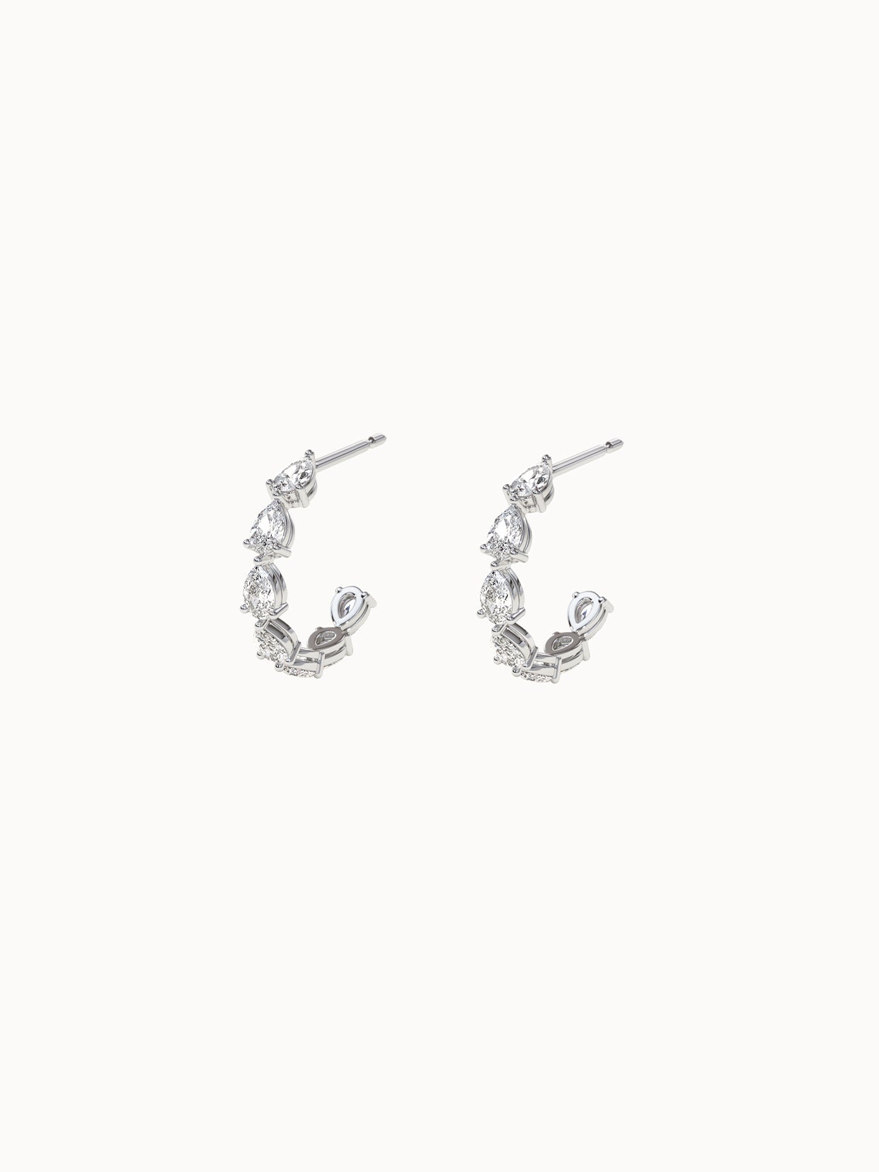 Pear-Cut-Diamond-Hoops-White-Gold-MARLII-LAB