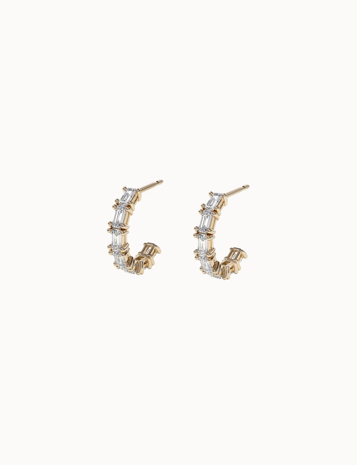 Emerald-Cut-Diamond-Hoops-Yellow-Gold-MARLII-LAB