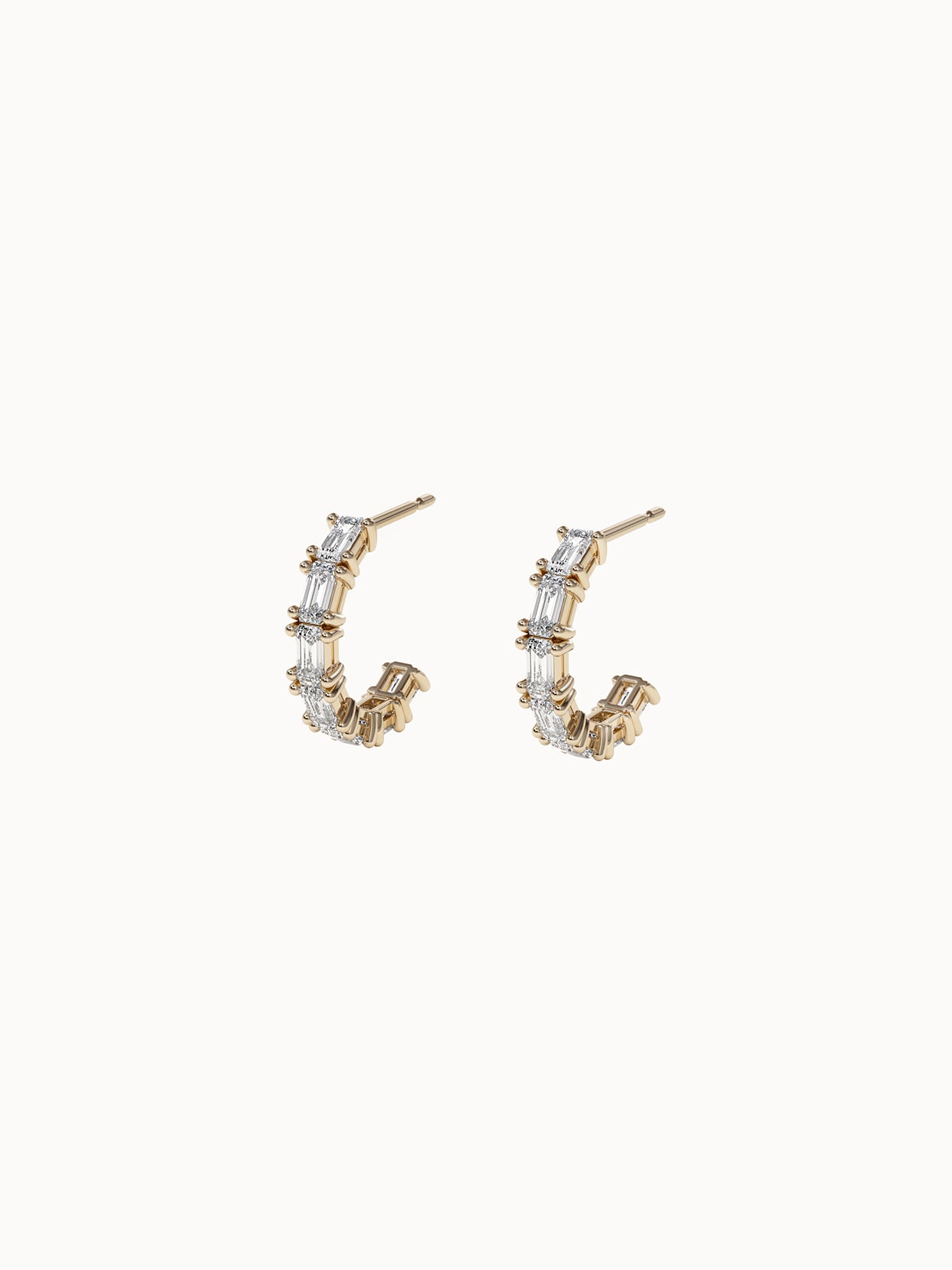 Emerald-Cut-Diamond-Hoops-Yellow-Gold-MARLII-LAB