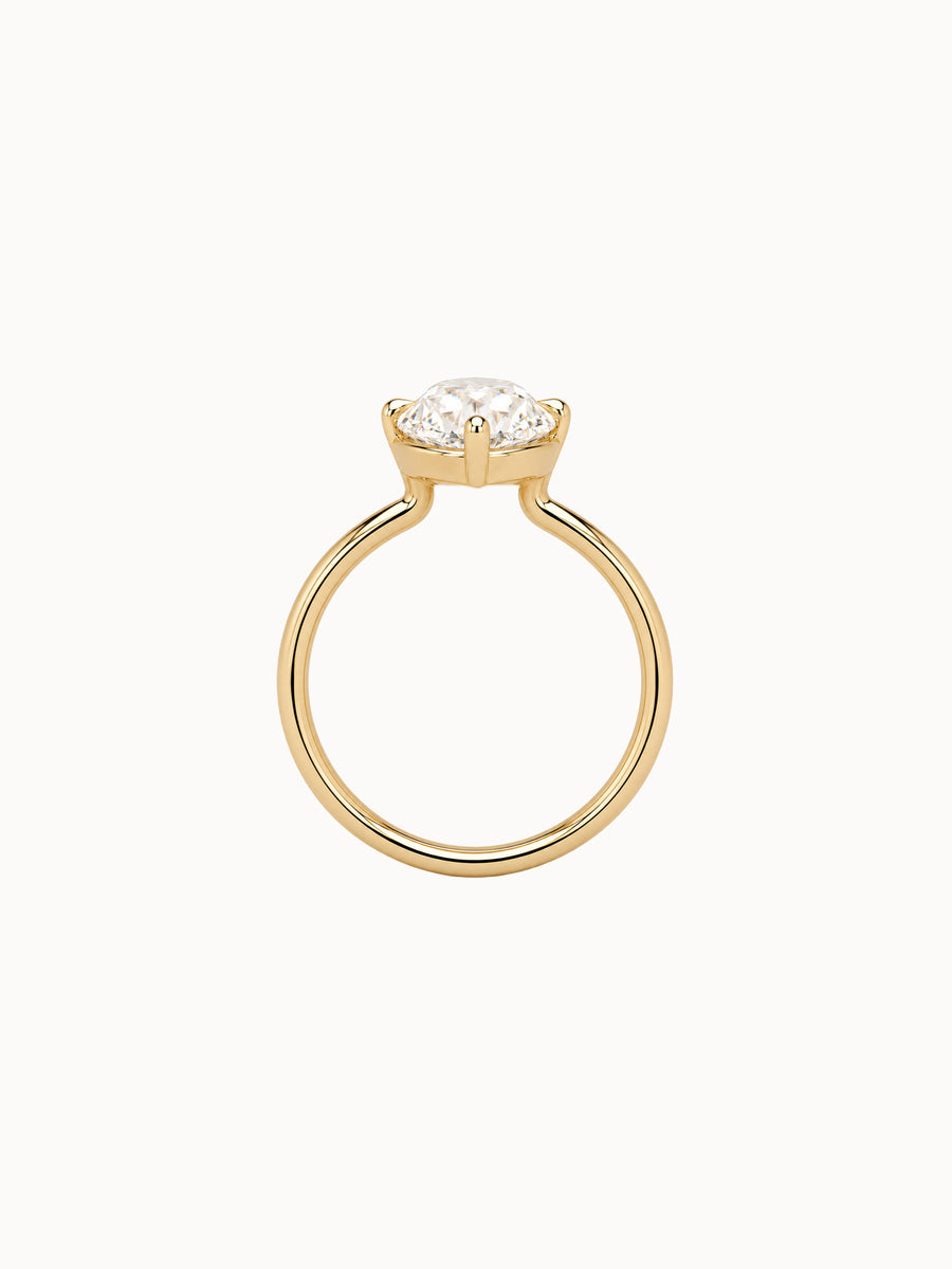 Marquise Cutaway engagement ring by MARLII LAB — marquise centre diamond, four-claw setting, 18K Yellow Gold, third view