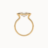 Elongated Oval Diamond Bezel Set East-West