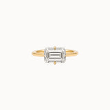 Emerald Cut Diamond in East-West Setting