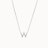 Fine Gold Letter Necklace - White Gold