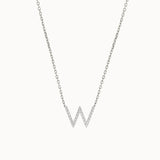 Fine Diamond Letter Necklace - White Gold