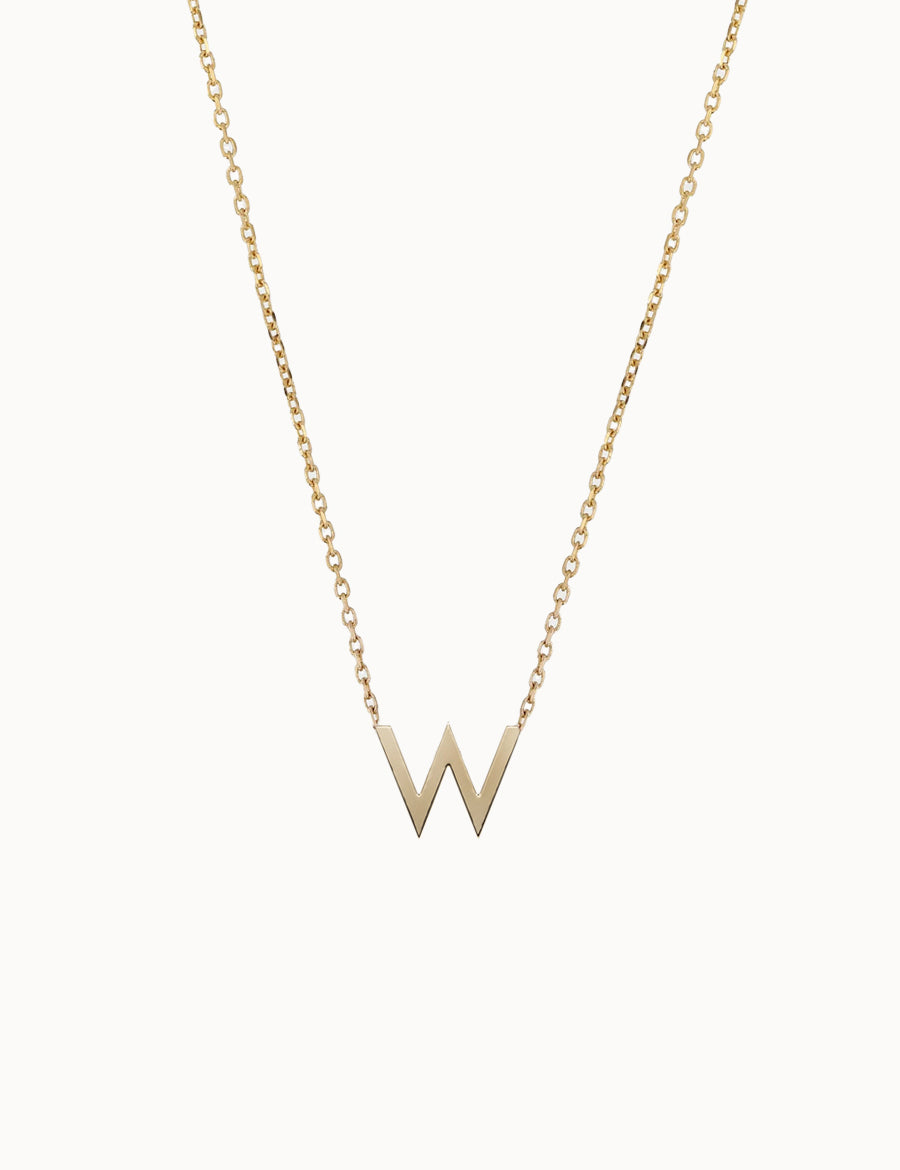 Fine Gold Letter Necklace - Yellow Gold