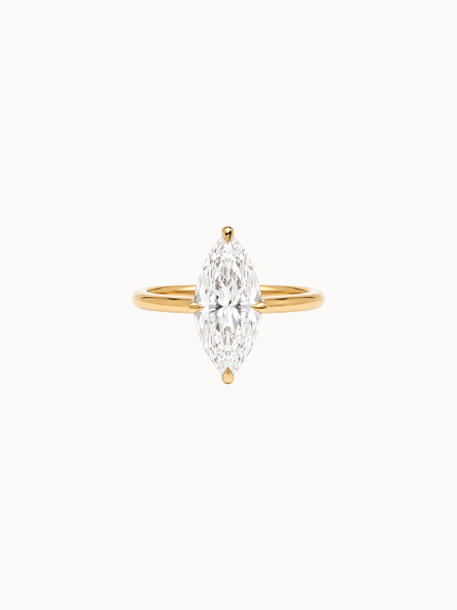 Marquise Cutaway with Pavé Under-Rail engagement ring by MARLII LAB — marquise centre diamond, four-claw setting, 18K Yellow Gold