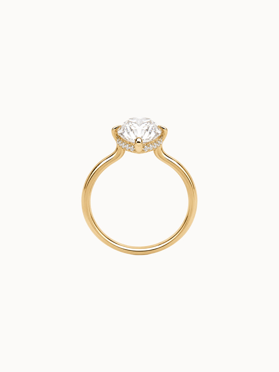 Marquise Cutaway with Pavé Under-Rail engagement ring by MARLII LAB — marquise centre diamond, four-claw setting, 18K Yellow Gold, second view