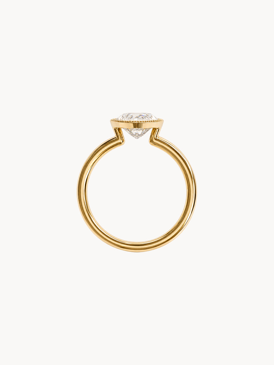 Pavé Bezel Marquise engagement ring by MARLII LAB — marquise centre diamond, bezel setting, 18K Yellow Gold, third view