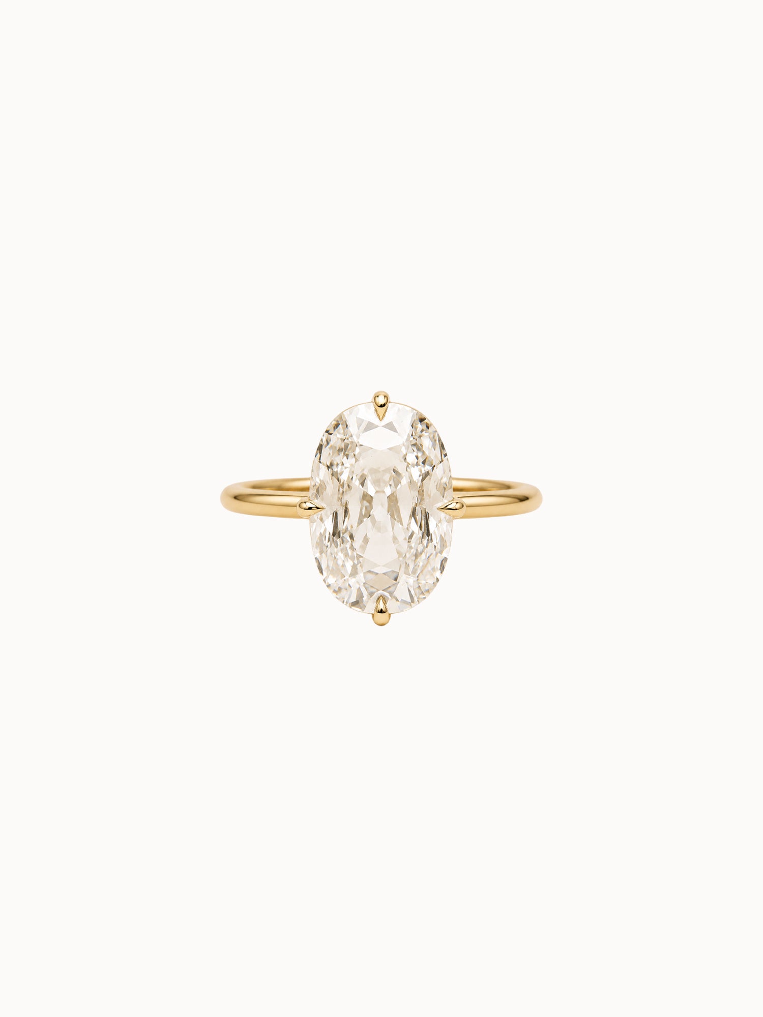 Compass Old Mine Cushion engagement ring by MARLII LAB — old mine cushion centre diamond, four-claw setting, 18K Yellow Gold