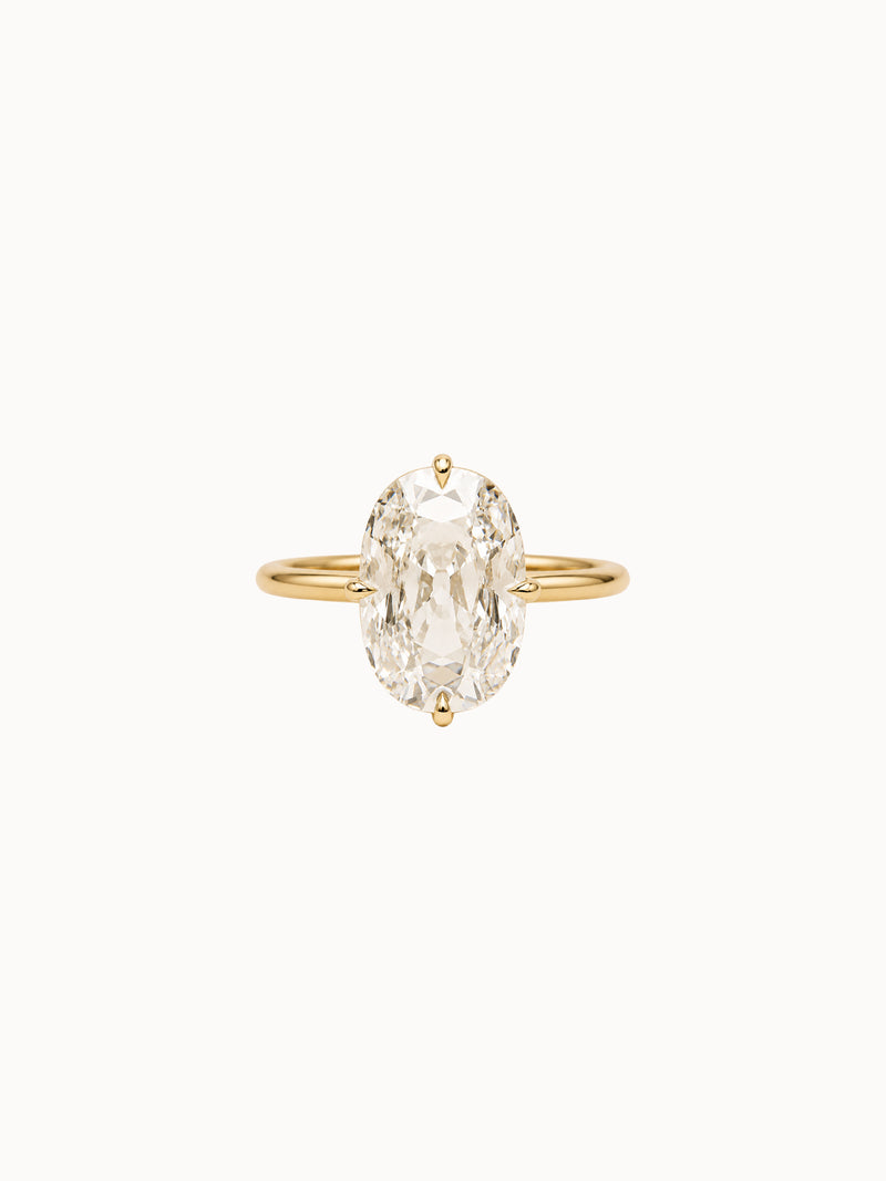Compass Old Mine Cushion engagement ring by MARLII LAB — old mine cushion centre diamond, four-claw setting, 18K Yellow Gold