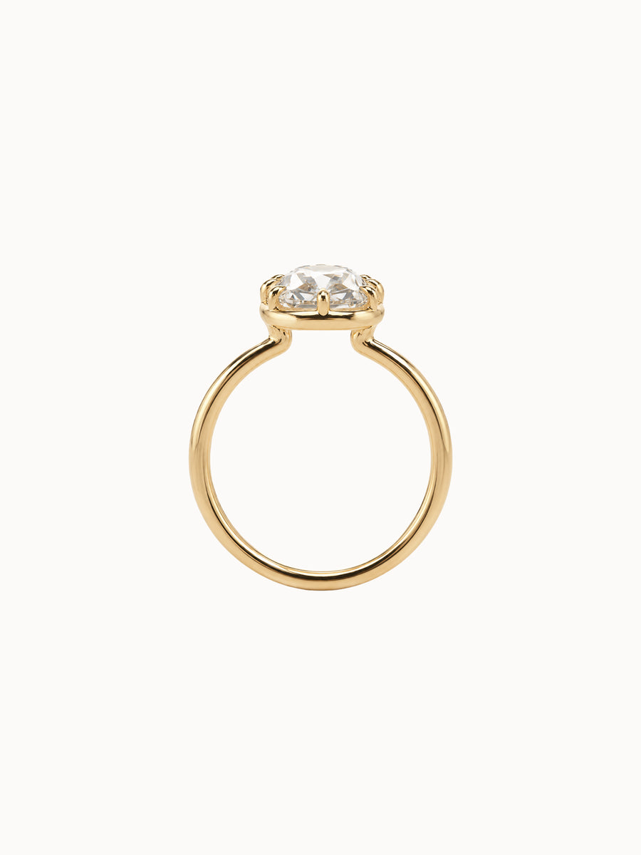 Georgian Old Mine Cushion engagement ring by MARLII LAB — old mine cushion centre diamond, Georgian-inspired setting, 18K Yellow Gold, third view