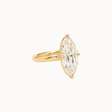Old Mine Moval Diamond in Compass Setting