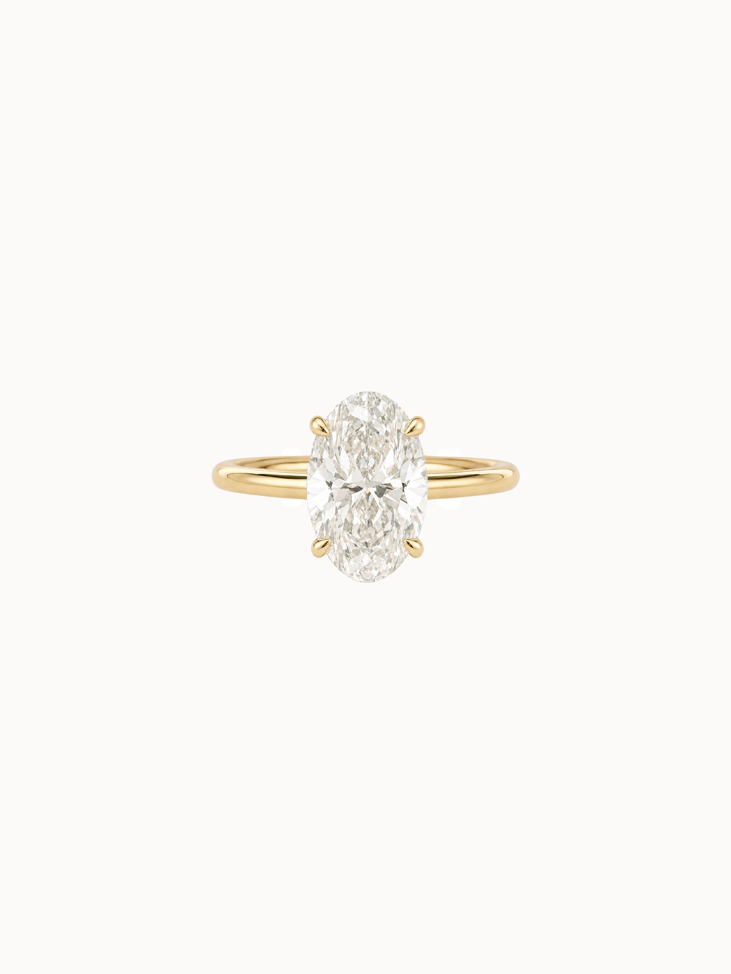 Cutaway Oval engagement ring by MARLII LAB — oval centre diamond, four-claw setting, 18K Yellow Gold