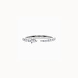 Pavé Linear Snake Ring - White Gold