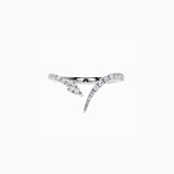 Pavé V Snake Ring - White Gold